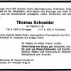 Schneider Thomas 1887-1979 Todesanzeige